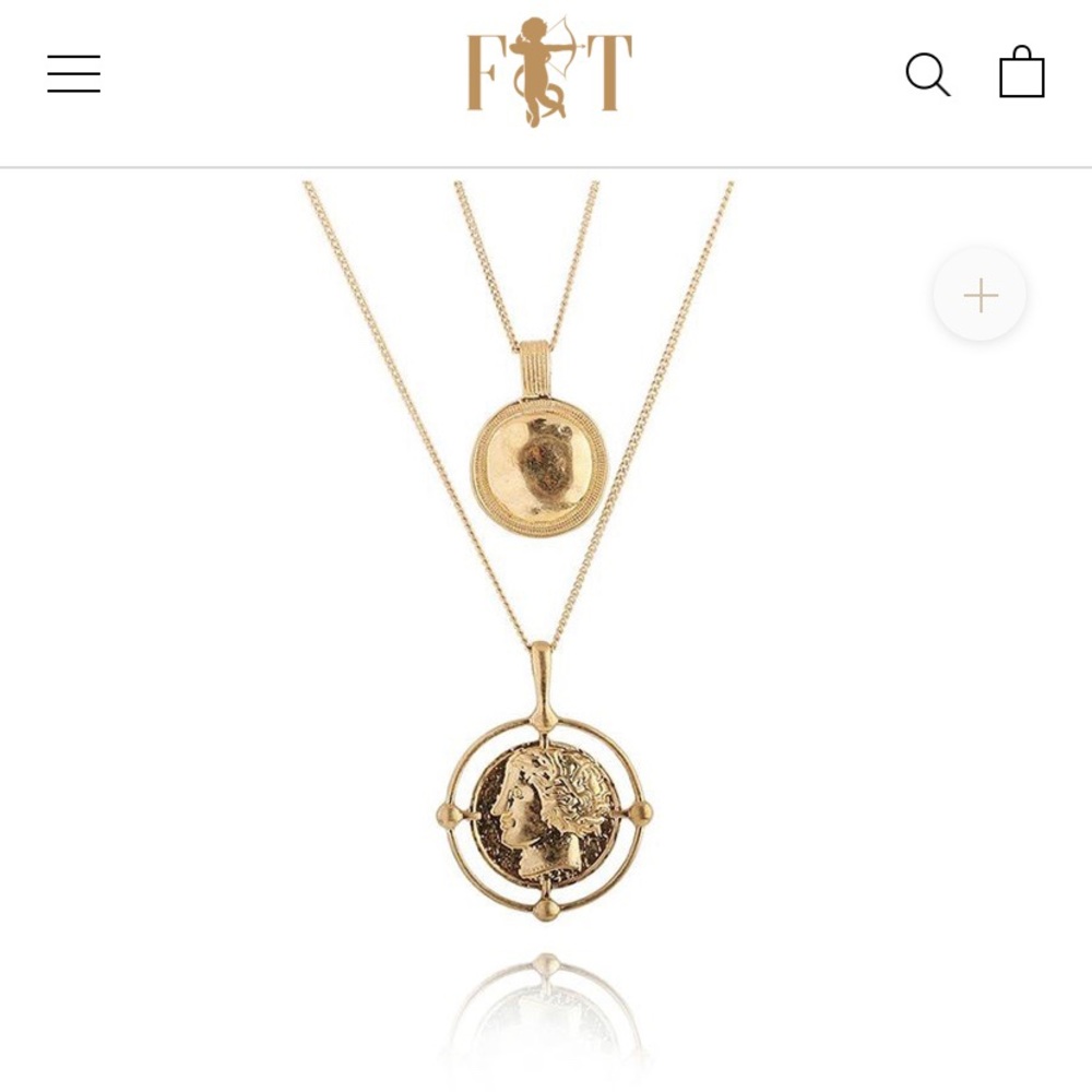 NWOT Gold Double Coin Roman Necklace - Freya Treasures